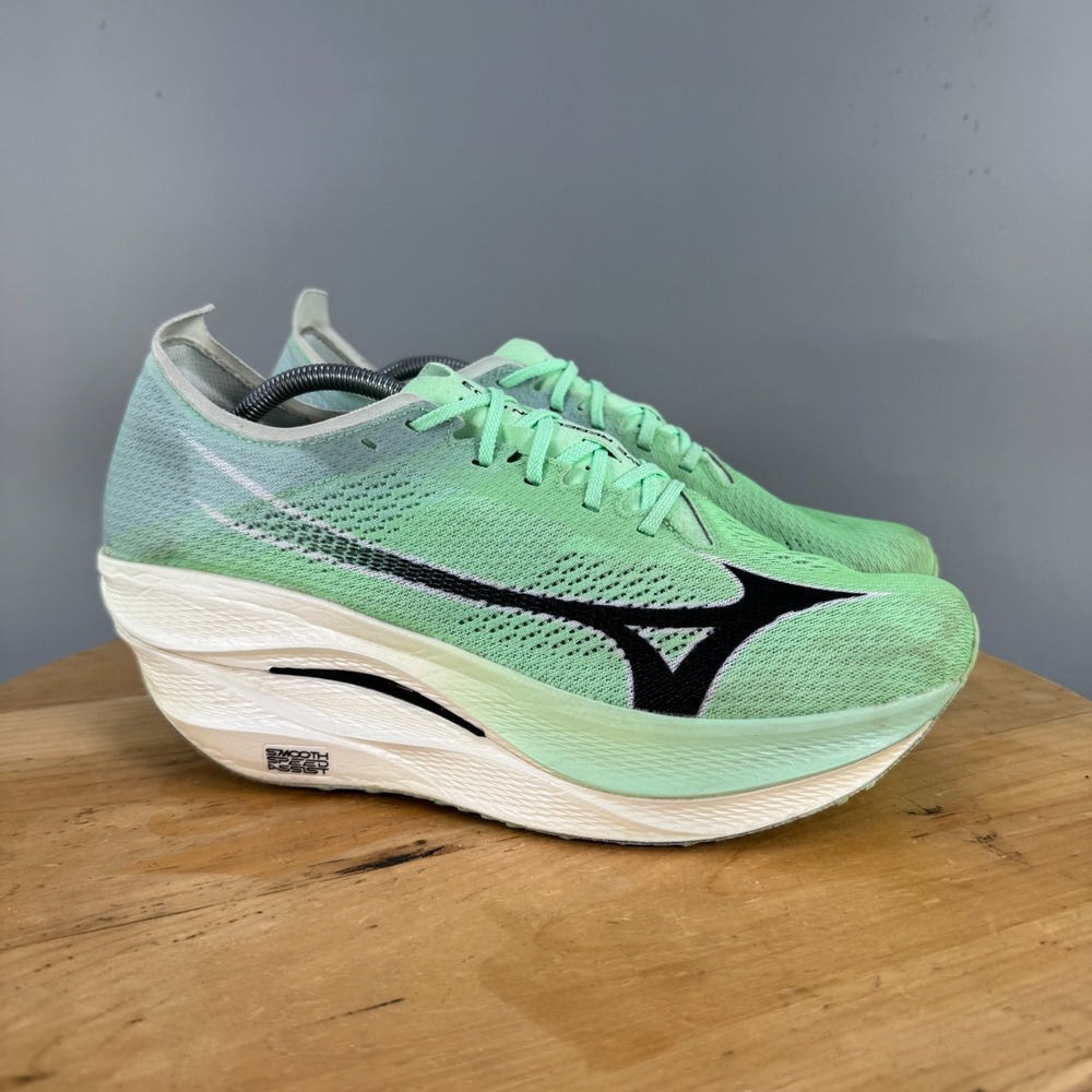 Mizuno Wave Rebellion Pro 3 Mens Size 12.5 Running Shoes Sneakers Green Blue